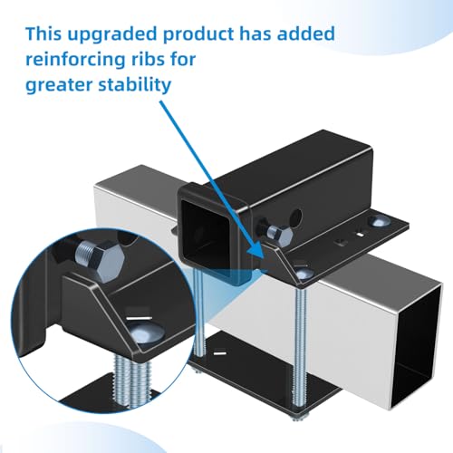 Image of Bolt-On RV Hitch Receiver - 2 inch Adapter for 3-4 inch Camper Beams, 200lbs Reinforced Cargo Rack & Bike Mount