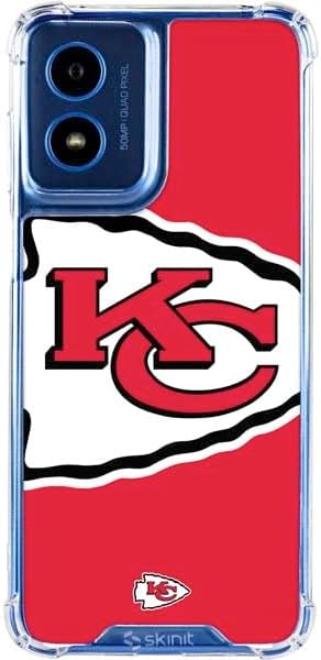 Skinit Clear Phone Case Compatible with Moto G Play 4G - Officially Licensed NFL Kansas City Chiefs Large Logo Design