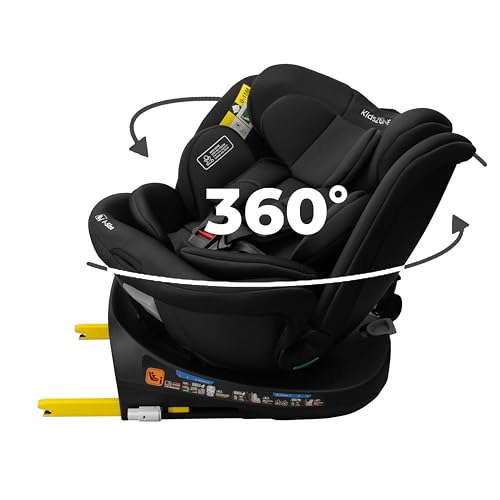 KidsZone Seggiolino Auto 0-36 kg Isofix - Seggiolino per Bambini i-Size 40-150cm Gruppo 0+/1/2/3 - Seggiolino Auto Girevole 360 - Reclinabile 8 Posizioni, Regolazione Poggiatesta 24 cm