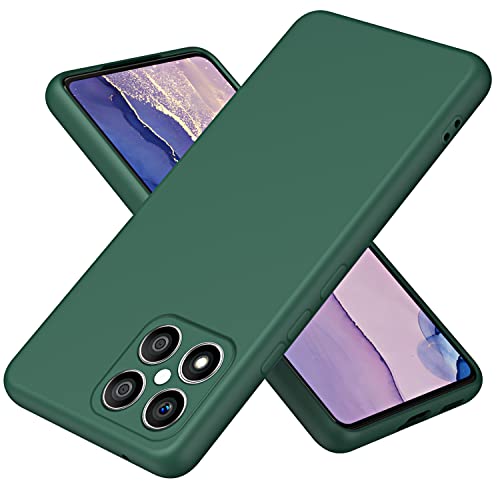 Liquido Custodia Cover per Honor X8 4G 6.7 Premium Case Antiurto con Fodera Protezione a Doppio Strato Caso - silicone verde microfibra