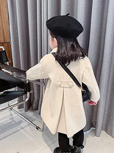 CM C&M WODRO Girls Dress Coat Kids Winter Warm Jacket Long Sleeve Button Trench Coat Pocket Long Peacoat Outerwear 2-7 Years4