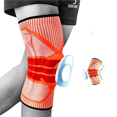 SKY TEARS Rodilleras Deportivas Rodillera Menisco y Ligamentos, Rodillera Deportiva Compresion Rodilleras Crossfit, Deportes, Correr, Entrenamiento, Bicicleta, Fitness (Naranja-L)