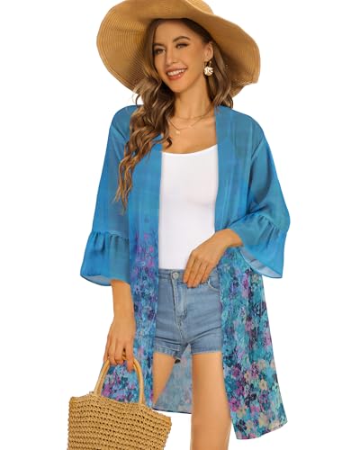 Image of Swimsuit Coverups for Women Sarong Beach Bikini Wrap Sheer Short Skirt Chiffon Scarf for Swimwear