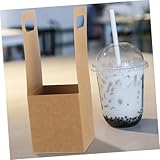 Garneck 10pcs Disposable Paperboard Cup Holders with Handle Foldable Hot and Cold Drink Carrier for Takeout Beverages Single Coffee Cup Holder for Bubble Tea and Coffee Accessories - Image 4