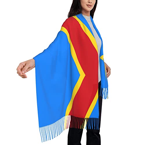 Congo Flag Poncho Winter Large Scarf Shawl Bandana Neck Wrap For Women2