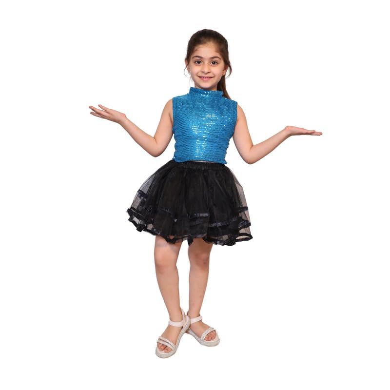 Image of Kaku Fancy Dresses Western Dance Top for Kids Halter Neck Top For Annual Function (ONLY TOP) - Skirt not included