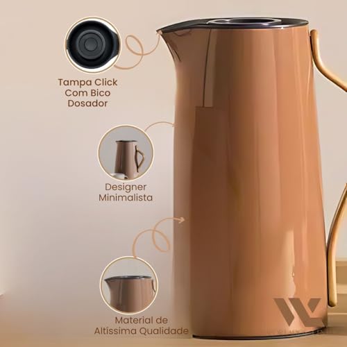 Nipo, Garrafa Térmica Cabo Tipo Bambu Café Chá Tendência Luxosa Marrom