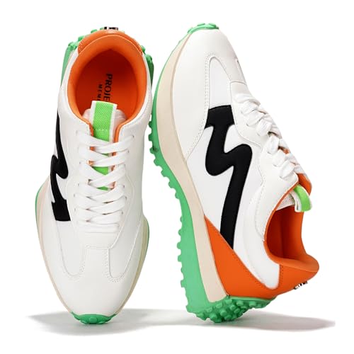 Project Cloud Trendy Sneakers for Women - Memory Foam and Non-Slip Comfortable Casual Ladies Shoes for Womens Fashion Sneakers - Lightweight Lace-up Shoes (LECCO, Mult, 11) Black