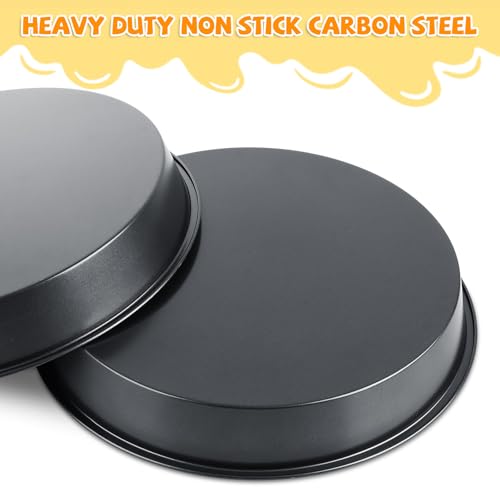 AKOLAFE 4 Pack Deep Dish Pizza Pan 12 Inch Pizza Pan for Oven Non Stick Pizza Plates Set Round Pizza Baking Sheet Nonstick Carbon Steel Pizza Platter Personal Metal Pizza Trays for Serving Cooking - Thumbnail 4