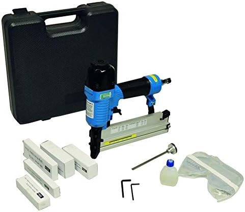 Bild 3 - Güde Druckluft-Klammergerät/Nagler (max. 6 bar, Test GUT - SEHR GUT, Tiefenkontrollrad, Sicherheitsschlagsperre, inkl. 1500 Klammern (20/32/40 mm) & 2000 Stifte (25/40 mm), Ölflasche, Tragekoffer)