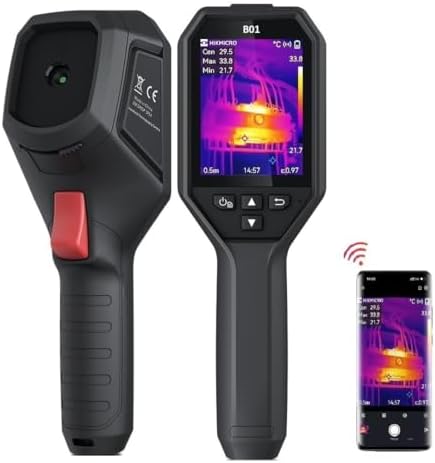 HIKMICRO B01 Thermal Camera 320 x 240 Super IR, 256 x 192 IR Resolution Thermal Imaging Camera with WiFi, 3.2" LCD Screen, 25Hz Refresh Rate, Handheld 49,152 Pixels