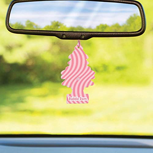 Image of Little Trees Cardboard Hanging Car, Home & Office Air Freshener, Bubble Gum (Pack of 12)