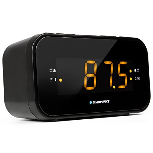 Blaupunkt Audio CLR 120 Radiowecker mit UKW PLL Radio, Uhrenradio zum Reisen, Zwei Weckzeiten, große Anzeige und Zahlen, Snooze-Funktion und Sleeptimer, dimmbares Display und Digitale Uhr, schwarz
