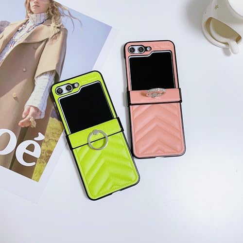 Coque Galaxy Z Flip4 vert en cuir PU premium antichoc