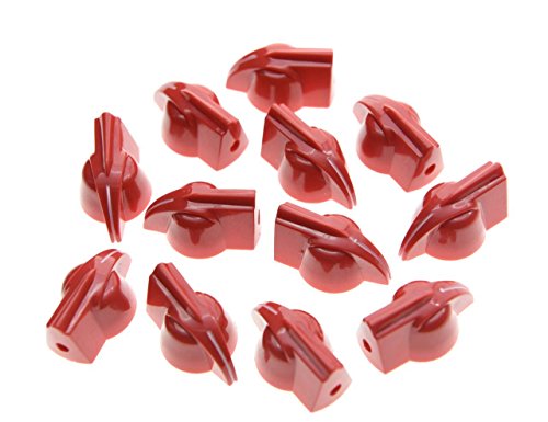 Boutons de tête de poulet rouge Kaish x12 pour pédale d'effet et ampli vintage