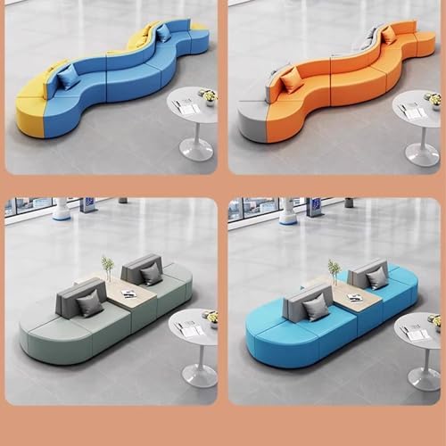 Modular Play Couch - Double-Sided Ergonomic Sofa, Scratch-Resistant Waterproof Leather for Hotel Lobby, Office, Restaurant & Waiting Room - 2-3 Seats, 1.2m Black
