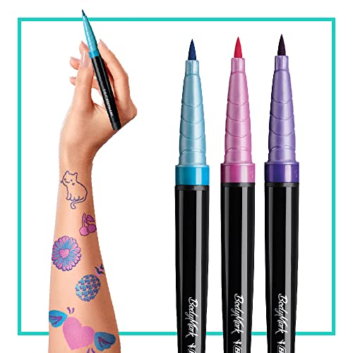Bodymark By Bic, Temporary Tattoo Marker, New School Inspiration, Skin Safe, Brush Tip, Assorted Colors, 3-Pack (Mtbp31Ns-Ast) #TOP2