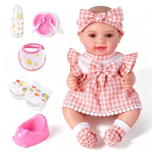 BABESIDE Baby Doll 12 Inch Realistic Lightweight Doll for Dress-Up Play