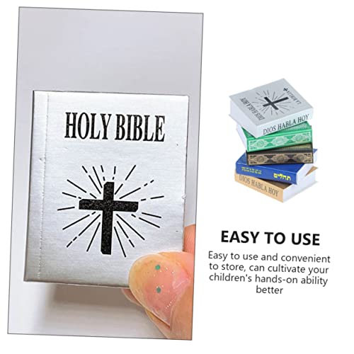 Happyyami 5st Puppenhausbibel Minipuppe Miniaturbücher Miniaturdekoration Puppenhaus-miniaturmöbel Kleine Bibel Puppenhaus Bibel Mini-hausbücher Mini-bücher-dekore Kleine Kinderbücher Buchen – Bild 4