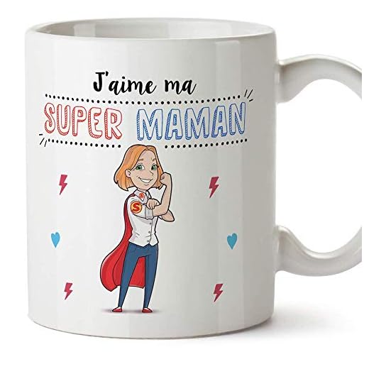 MUGFFINS Maman Mug/Tasse - Super Maman – Tasse Originale mère/Cadeau anniversaire fête des mères