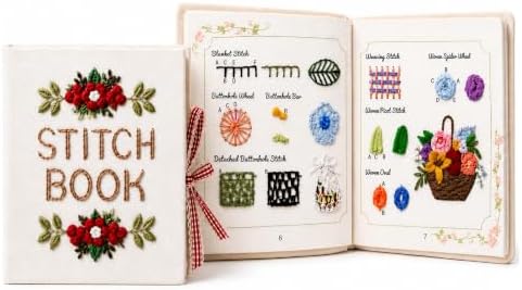 Cikeela Embroidery Stitch Book Beginner with Fabric Pages, 31 Ess...