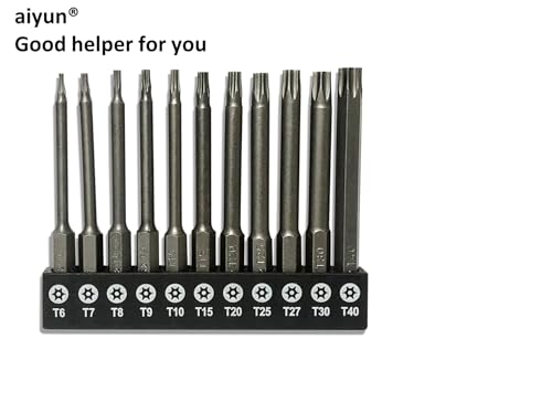 Image of aiyun 11-Piece Shark Vacuum Screwdriver Security Bit Set, S2 Steel Magnetic Security Screwdriver Set 3 Inch Star Driver Bit Set Screwdriver for Shark Vacuum T6-T40 (75mm Length) (Pack of 2)