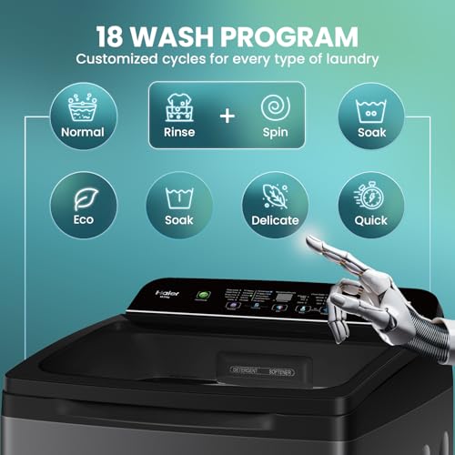 Image of Haier Smart Choice SmartChoice 10.5 kg 5 Star Inbuilt Butterfly heater, Oceanus Wave Drum Washing Machine Fully Automatic Top Load (HWM105-H688BK,Black)