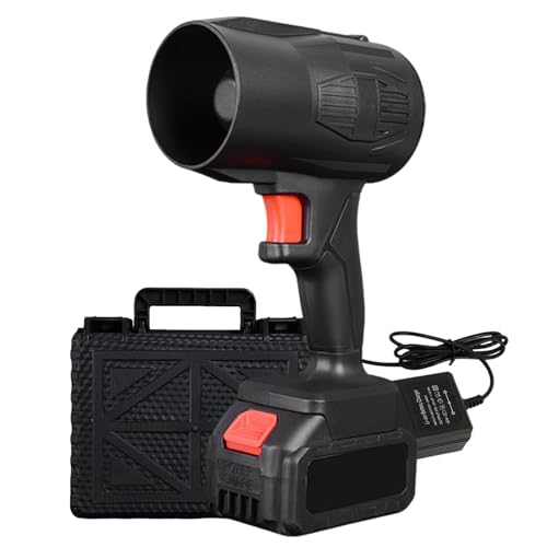 Soffiatore a Turbina Industriale Senza Fili, Soffiatore per Foglie e Polvere Ad Alta Potenza con velocità Regolabile, Batteria Ricaricabile per Asciugatura Auto(Black,1Battery)