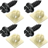 PRIME AVE Black Oxide Stainless Steel License Plate Screws w/Nylon Inserts for Securing Front & Rear License Plates, Frames & Covers – License Plate Fasteners Fit Most Domestic Vehicles (Set of 4)