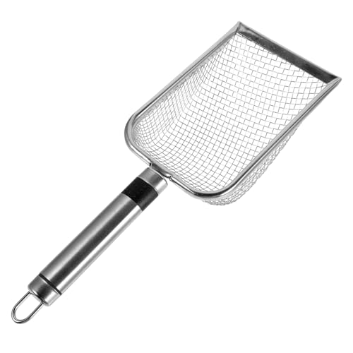 Abaodam Pala Da Spiaggia in Rete in Acciaio Inossidabile Resistente, Paletta Filtrante Per Sabbia e Conchiglie Per Raccolta a Mano, Multiuso Per Spiaggia e Lettiera Animali