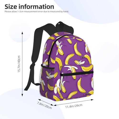 Novastar Travel Laptop Backpack for Men Women - Cute Yellow Banana Purple Lightweight Backpack with Adjustable Carry Straps, Water Resistant Beach Backpack, Travel Backpack with Laptop Compartment2