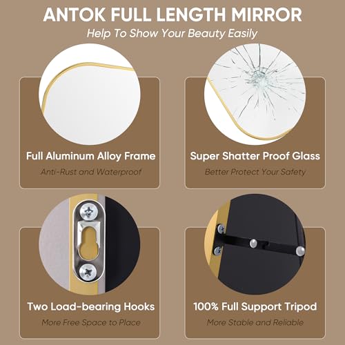 Antok Gold Arched Full Length Mirror – Modern Minimalist Style - Image 6