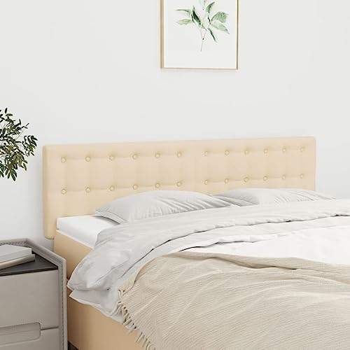 Frdhee Decoración para dormitorio, 2 piezas, color crema, 72 x 5 x 78/88 cm, protección de pared para cama doméstica, fácil de montar