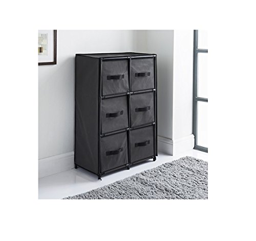 DELUXE 6 DRAWER CANVAS STORAGE UNIT (GREY)