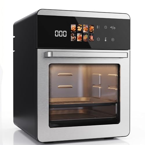 Image of Toree Digital Air fryer oven with Glass window, Rapid Air Circulation Technology, Large Capacity of 18+ Liters, accessory set with silicone picker /tong /skewer set /glove |1 Year Warranty-8130656959