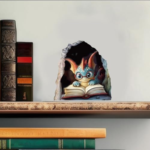 Vinilos Decorativos 3D Dragón Lectura 8 Piezas PLIGREAT miniatura 2