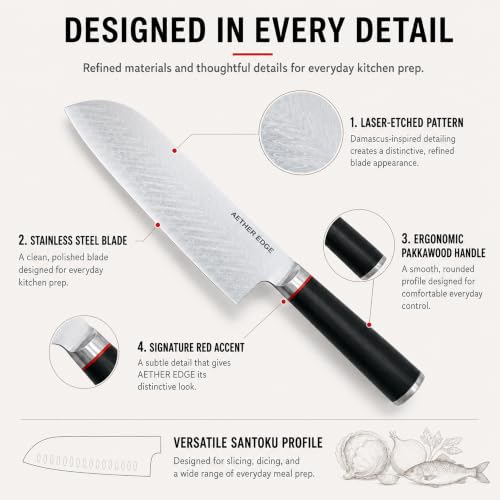 AETHER EDGE 2-Piece Santoku Chef Knife Set, 7" Santoku & 3.5" Paring - image 3