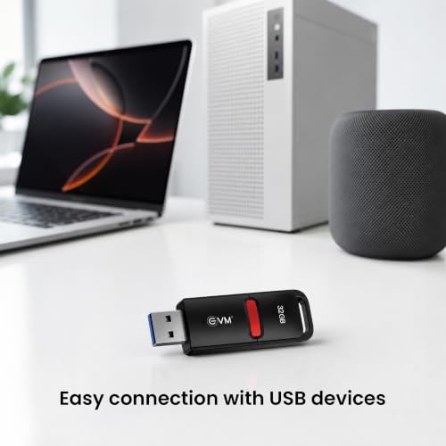 Image of EVM EnX 32GB USB 3.2 Gen 1 Flash Drive | Exceptional 120MB /s | Sturdy Premium Metal Body | Convenient Integrated Key Loop | Laptop Desktop Smart TV Car Stereo | 10 Years Warranty (ENX /32GB)