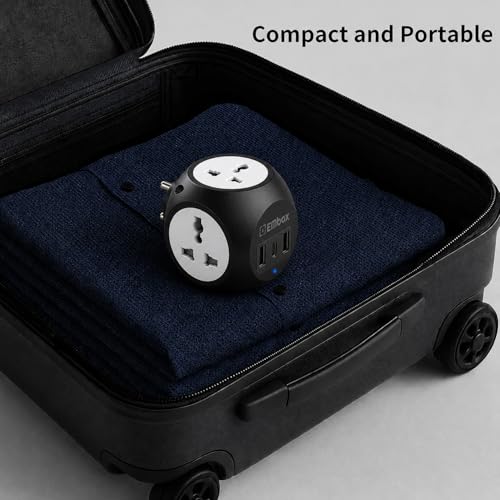 EMBOX Multi Plug Adapter with USB Ports, Type-C, Black - Image 7