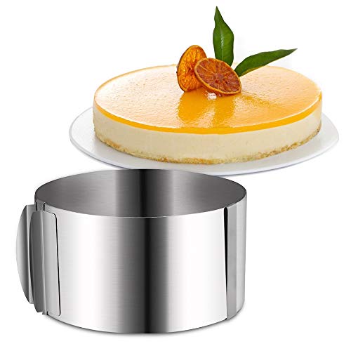 Stainless Steel Cake Mold Set - 1 Piece Of Adjustable Cake Ring, 2 Pieces Of Mini Dessert Mousse Mold With Pushers, 1 Roll 4 X 394 Inch Acetate Sheets For Baking #TOP3