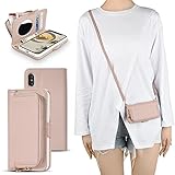 Englaph iPhone 12Pro スマホケース 手帳型 アイフォン 12 スマホケース あいふぉん 12プロ おしゃれ 肩掛け 首かけ 斜めがけ 手帳型 アイフォン 12pro スマホケース 手帳型 iPhone 12pro 12 お財布型 スマホケース 女性用 クリスマスプレゼント おしゃれ トレンド ケース 手帳型 ファスナー開閉 カード収納タイプ iPhone 12 Pro カード収納 合成革 コインケース付き あいふぉん 12 多機能お財布付きスマホ保護カバー アイフォン 12 Pro 携帯ポーチ 耐衝撃 お財布付き ストラップ付属 長さ調整可能 サイドマグネットベルト iPhone 12プロ 耐久性 おしゃれ 防汚 防振 取り外し可能 ICカード スタンド付き ミラー付き 保護カバー iPhone 12 お財布付き保護カバー スタンド機能 女の子へのプレゼント お正月プレゼント(iPhone 12/iPhone 12 Pro(画面が6.1インチ)，アプリコットピンク）