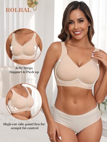 Full Coverage Bras for Women No Underwire Support & Lift Seamless Back Smoothing Comfort Bra2