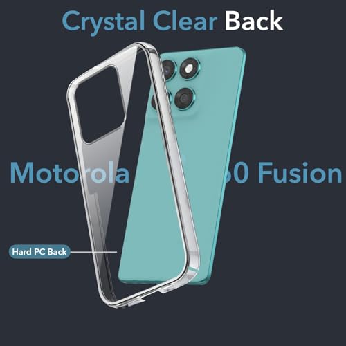 Image of DIZORO Compatible with Motorola Moto Edge 60 Fusion 5G Back Cover Case Clear,[ Anti Yellow ][Military Grade Protection] Hard PC Back Cover Transparent
