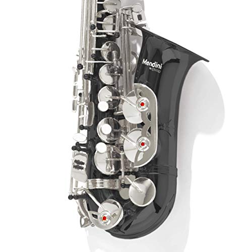 mendini by cecilio alto saxophone for beginners with tuner mouthpiece case 10 reeds grease cleaning cloth amp rod gloves strap book black silver