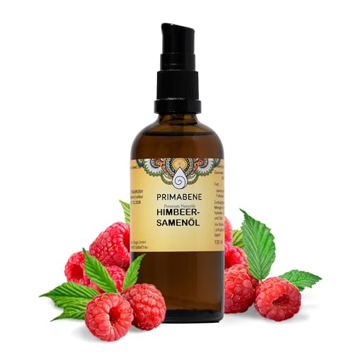 PRIMABENE - 100% Himbeersamenöl - 50ml - rein & kaltgepresstes Himbeersamen Öl für Hautpflege Haarpflege & Sonnenschutz - Himbeeröl reich an essentiellen Fettsäuren Antioxidantien & Omega-3