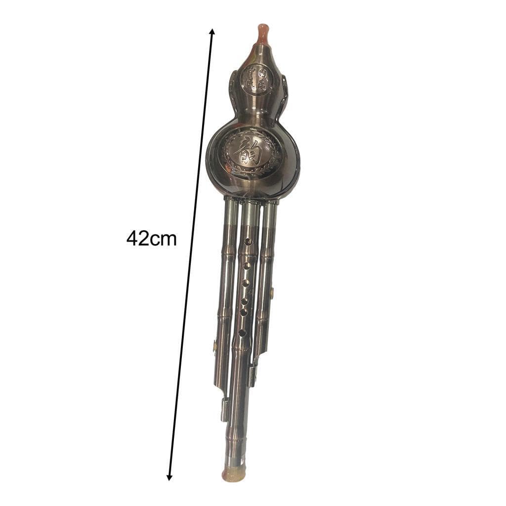 Strumento flauto Hulusi, flauto cucurbita con custodia, splendidamente realizzato, adatto per principianti che apprendono musica. Squisito strumento, tasto c, 42 cm
