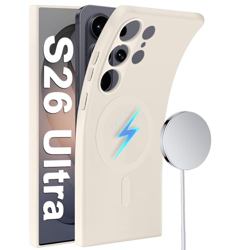 Coque silicone Samsung S26 Ultra MagSafe blanche ultra fine doux
