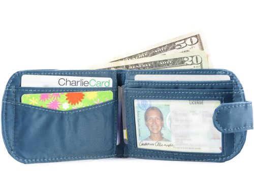Image of Big Skinny Women's Taxicat Bi-Fold Slim Wallet, Holds Up to 25 Cards, Teal
