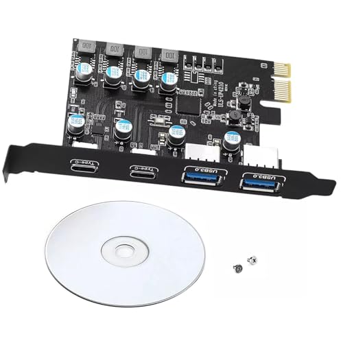 USB3.0 PCIE Card, 2*USB-A 2*USB-C PCI Express Extension Card USB3.2 GEN1 5Gbps