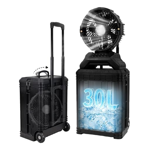 ZMLBTF Portable Misting Fan, 30L Water Tank Rolling Outside Mist Fan, Black by ZMLBTF - Used condition - US$151.99